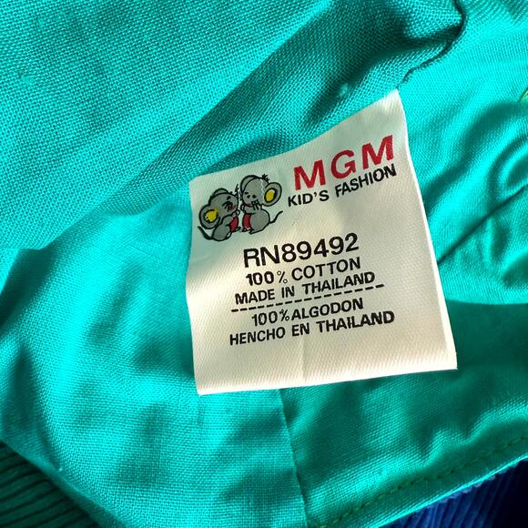 Vintage 90s MGM Kid's Fashion 3-Piece Overalls Set Boys 24M Corduroy Dino Print - Picture 10 of 10